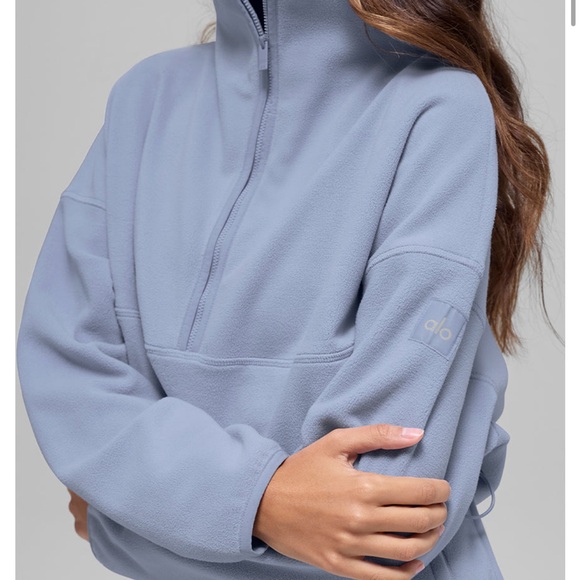 ALO Yoga Jackets & Blazers - ALO Yoga Women's Light Blue Half-Zip Fleece